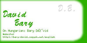 david bary business card